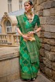 Saree Green Silk with Digital print