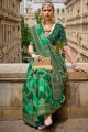 Saree Green Silk with Digital print