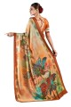 Silk Multicolor Saree  with Digital print