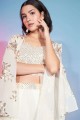 Embroidered Georgette Off white Palazzo Suit