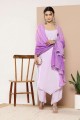 Printed Crepe Palazzo Suit in Purple