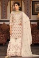 Faux georgette Faux georgette Palazzo Suit with Embroidered