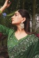 Green Saree with Embroidered Shimmer