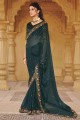 Saree in Green Art silk with Embroidered