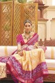 Weaving Silk Saree in Yellow Blouse