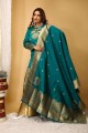Green Palazzo Suit in Art silk with Plain