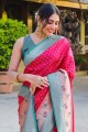 Banarasi silk Saree in Pink with Zari,thread,weaving