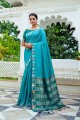 Tussar silk Blue Saree  Zari,weaving