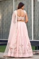 Baby pink Lehenga Choli in Art silk with Embroidered