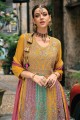 Chiffon Palazzo Suit with Embroidered in Yellow