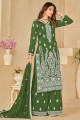 Silk Silk Palazzo Suit with Embroidered