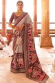 Silk Maroon Saree with Embroidered