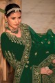 Green Embroidered Anarkali Suit in Velvet