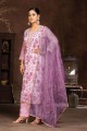 Organza Palazzo Suit with Printed in Pink