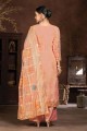 Organza Palazzo Suit with Hand in Peach