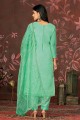 Organza Palazzo Suit in Green with Hand