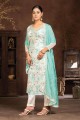 Patiala Suit in Cream Plain with Hand