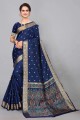 Blue Saree Zari,weaving Silk