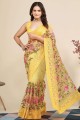 Yellow Saree  Soft net with Embroidered