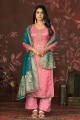 Chennai silk Straight Pant Suit in Pink