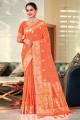 Zari Silk in Saree Orange