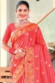 Zari Silk Saree Red with Blouse