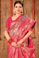 Zari Saree in Pink Banarasi silk