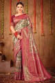 Purple Saree in Zari Banarasi silk
