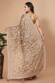 embroidered Silk Beige Saree with Blouse