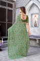 Green Saree with Digital print