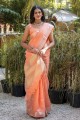 Orange Saree in Georgette embroidered