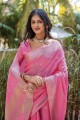 Pink Georgette Saree with embroidered