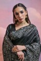 Black Weaving Saree in Handloom silk