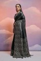 Black Weaving Saree in Handloom silk