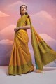 Yellow Saree in Handloom silk  Weaving