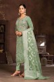 Organza Pista  Straight Pant Suit in Embroidered