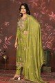Mahendi  Straight Pant Suit in Organza with Embroidered
