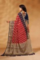 Red Weaving Saree in Georgette