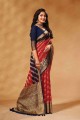 Red Weaving Saree in Georgette