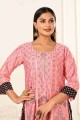 Pink Kurti in Cotton with Printed