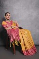 Yellow Saree in Zari Tussar silk