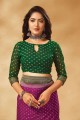 Saree in Wine Georgette with Weaving