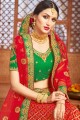 Red Embroidered Patola silk Wedding Lehenga Choli