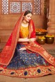 Blue Wedding Lehenga Choli in Patola silk with Embroidered