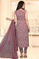 Crepe Palazzo Suit in Dusty purple with Printed