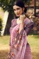 Georgette Saree with Printed in Purple