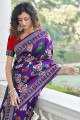 Purple Saree in Weaving Patola silk