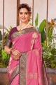 Linen Weaving Saree in Pink