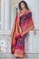 Banarasi silk Banarasi Saree with Zari in Purple