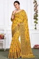 Cotton Weaving Yellow Saree with Blouse